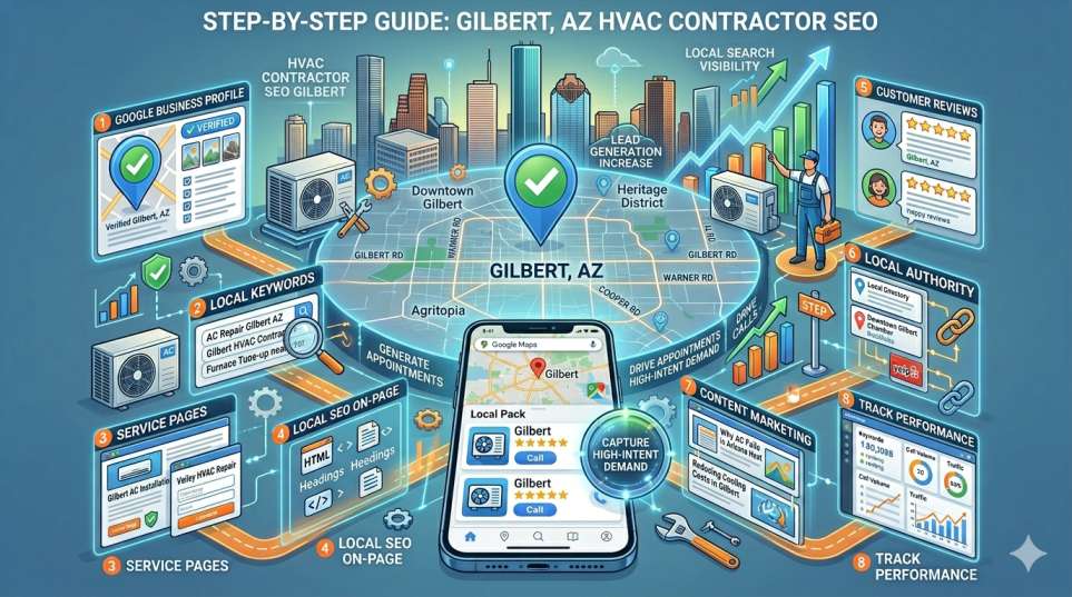 Step by step guide on HVAC contractor SEO in Gilbert, Arizona