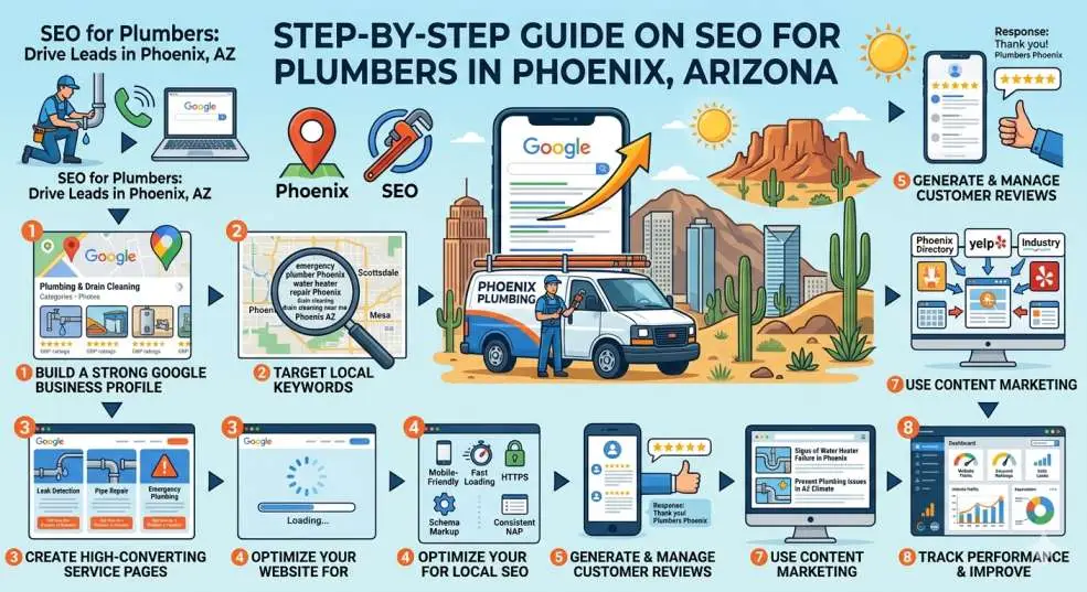 Step by step guide on SEO for Plumbers in Phoenix, Arizona